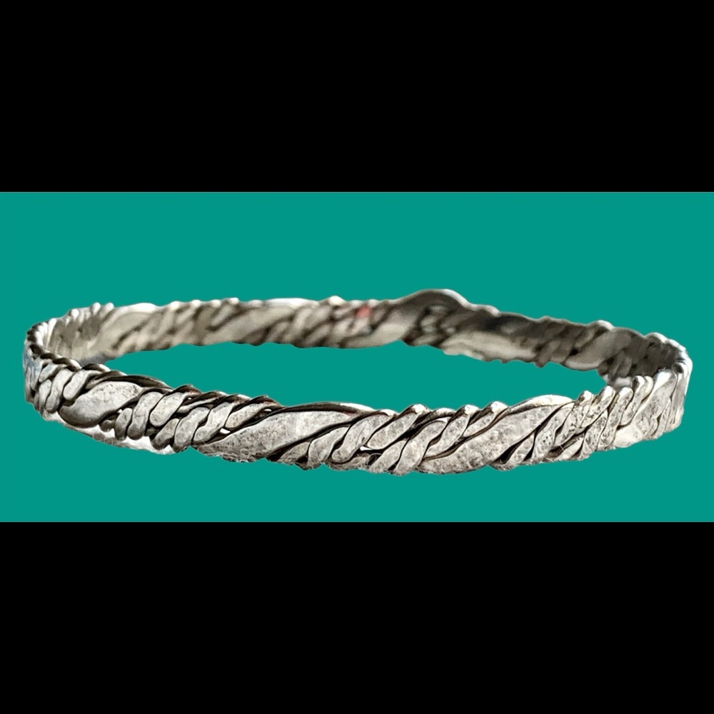 Taxco silver vintage bracelet bangle Mexico stamped cleaned polished